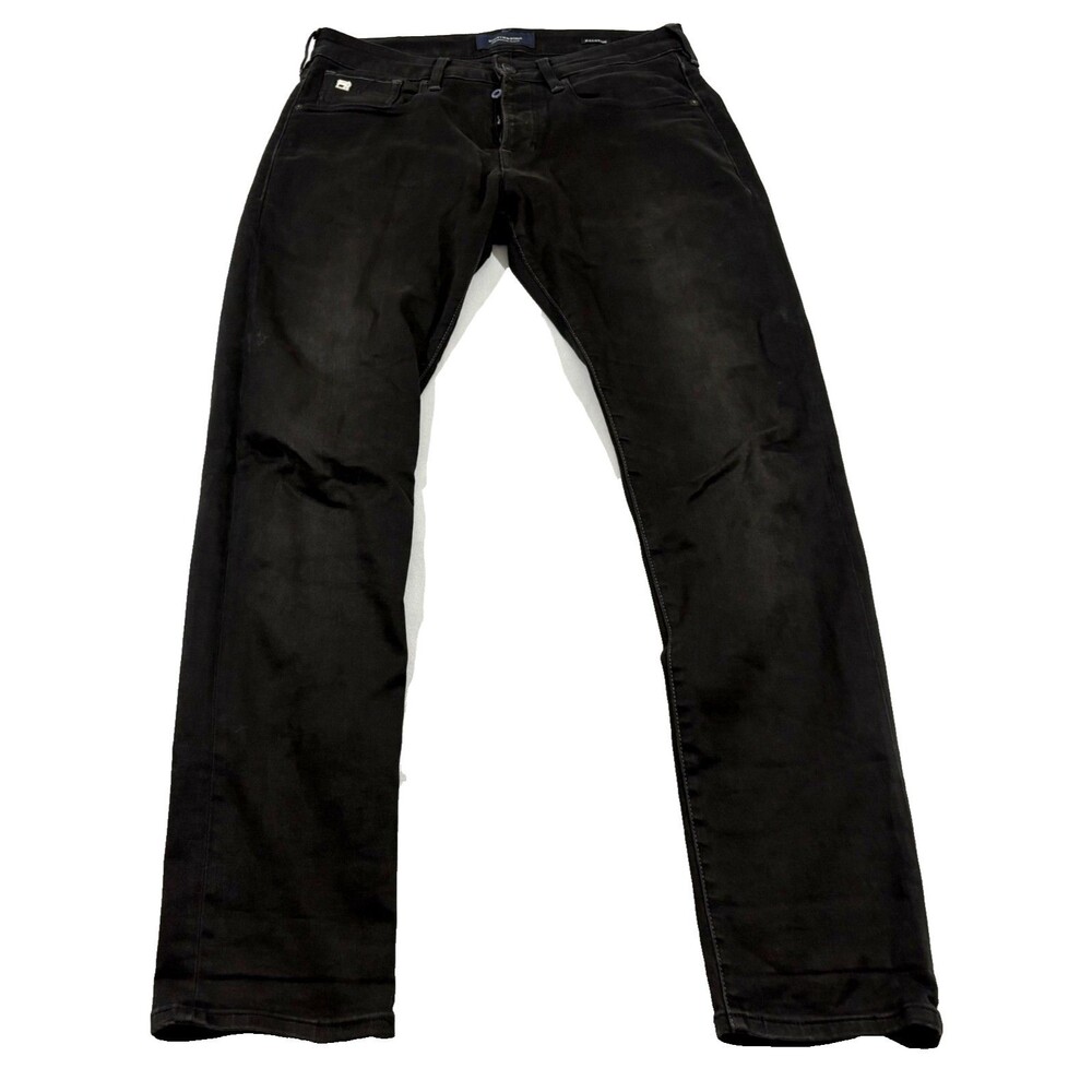 Scotch & Soda Jeans Mens Black Denim Ralston Slim Straight Button Fly Sz 32